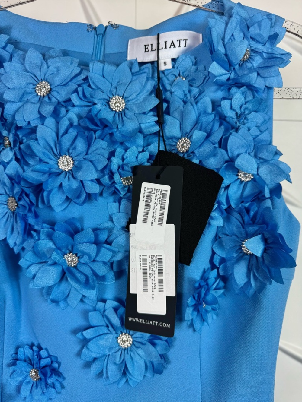 Elliatt Dali Floral Applique Gown in Blue - Picture 16 of 17